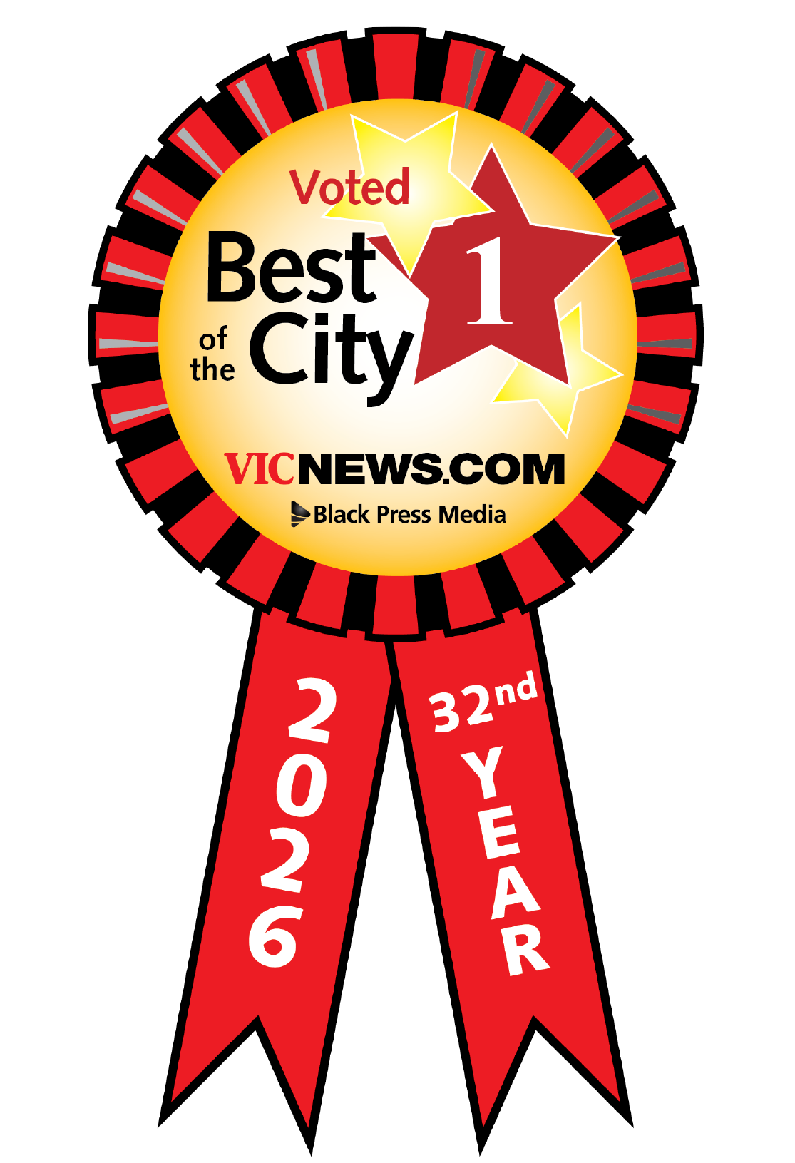 VicNews Best of the City 2026 winner ribbon
