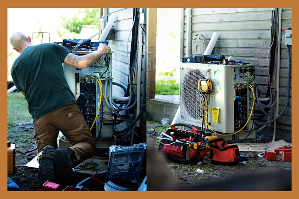 New high-efficiency HVAC equipment ready for installation